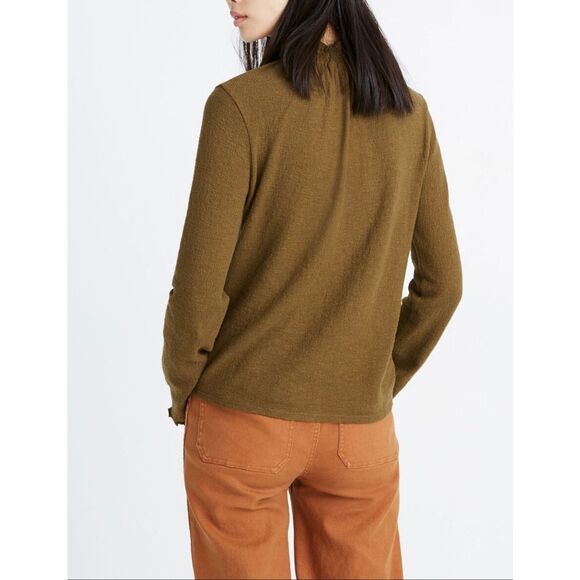 Madewell Texture & Thread Ruffled Mockneck Top - Picture 2 of 7